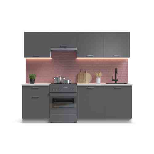 Кухонный гарнитур Люкс-240 Серый графит арт. 521080