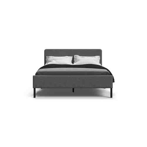 Кровать Уна рогожка Malmo серый, черный арт. 531445