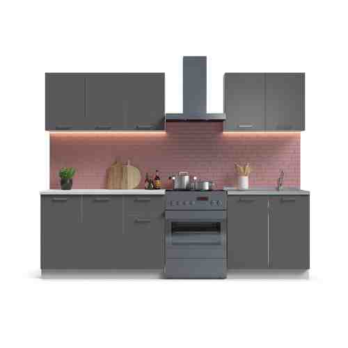 Кухонный гарнитур Люкс-200 Лайт Серый графит арт. 521096