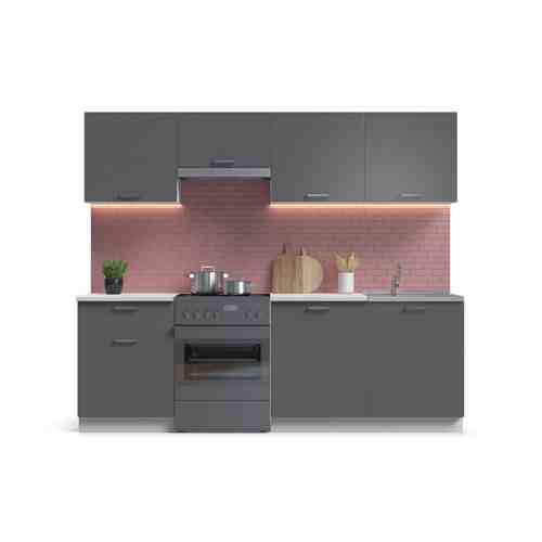 Кухонный гарнитур Люкс-240 Лайт Серый графит арт. 521095
